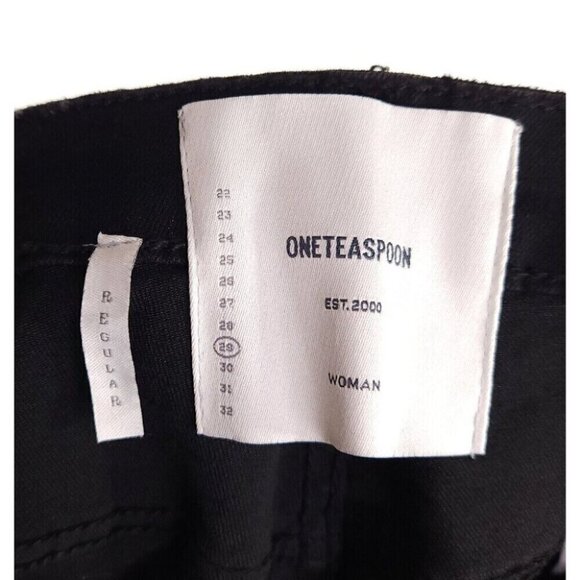 One Teaspoon High Waist FreeBird Skinny Jeans 29R Black Punk Distressed Nwt - Picture 13 of 16